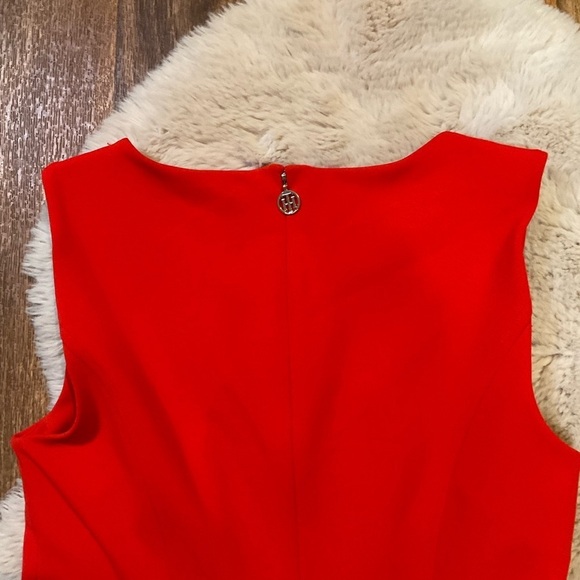 Tommy Hilfiger Women's Banded A-Line Dress Cherry Red Size 10 Sleeveless - Picture 7 of 8